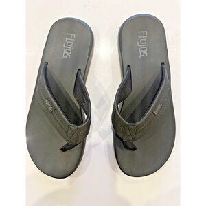 Flojos Mens Jorge 2.0 Flip Flops Sandals Thongs, Black Size 11